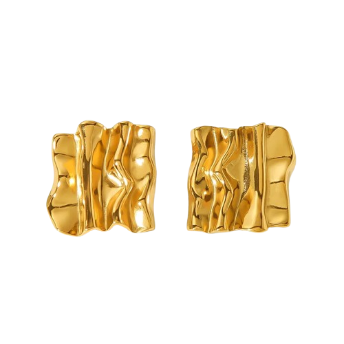 Pendientes Minimalistas en Acero Inoxidable 304 Chapado en Oro 18K – Diseño Cuadrilátero