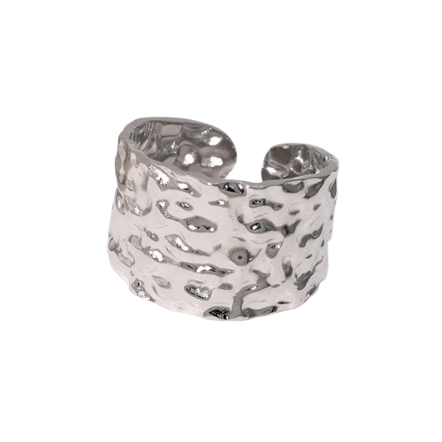 Anillo Abierto Ajustable Manta – Acero Inoxidable 304 - Plateado