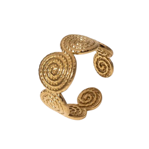 Anillo Cirulos – Acero Inoxidable 304 Dorado y Ajustable