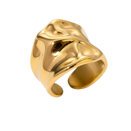 Anillo Dorado Estilo Naturaleza