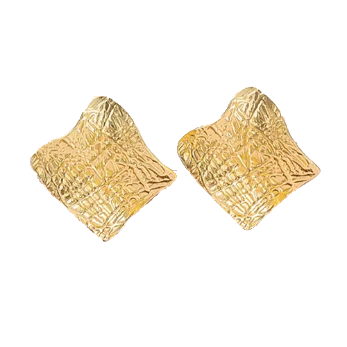 Pendientes Retro Geométricos – Estilo Simple y Elegante en Acero Titanio Dorado