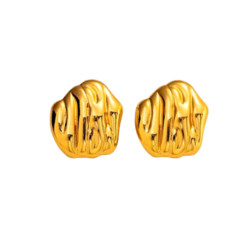 Pendientes Geométricos Estilo Retro – Diseño Simple en Acero Titanio Dorado