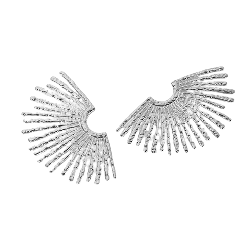 Pendientes de Sol Estilo Retro – Diseño Abanico en Acero Inoxidable