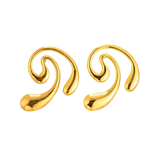 Pendientes de espiral Dorado –  Acero Titanio Enchapado