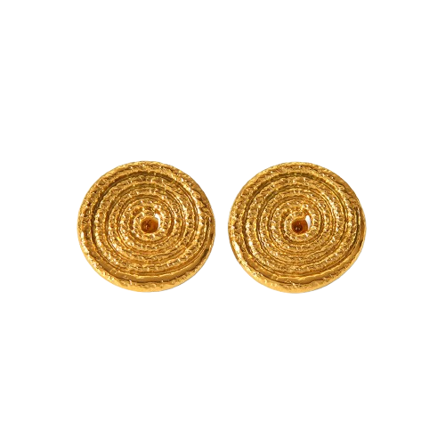 Aretes Redondos Dorados Acero Inoxidable