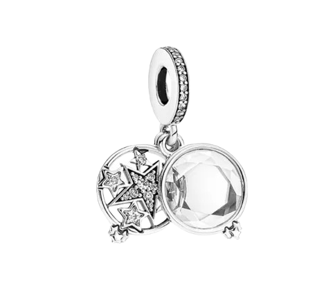 Charm diseño de Estrella Ventana al cielo en Plata de Ley .925