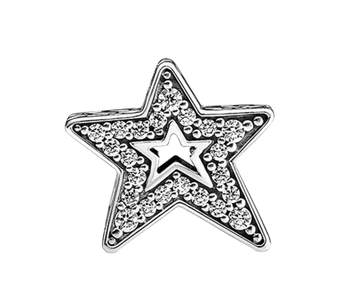 Charm diseño de Estrella en Plata de Ley .925
