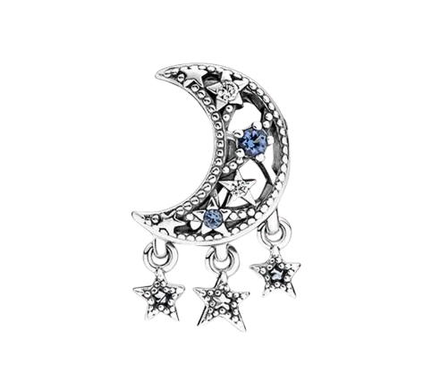 Charm diseño de Luna de ensueño en Plata de Ley .925