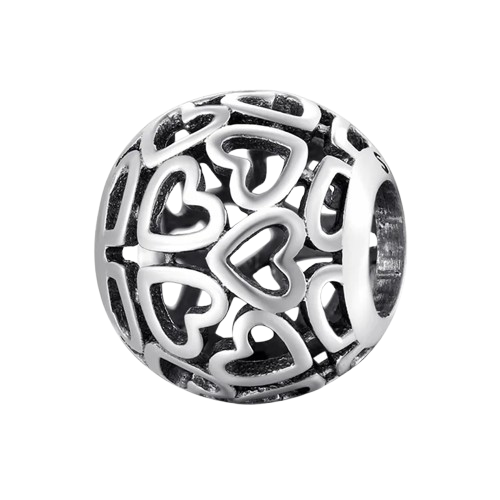 Charm Corazones  – Plata de Ley .925