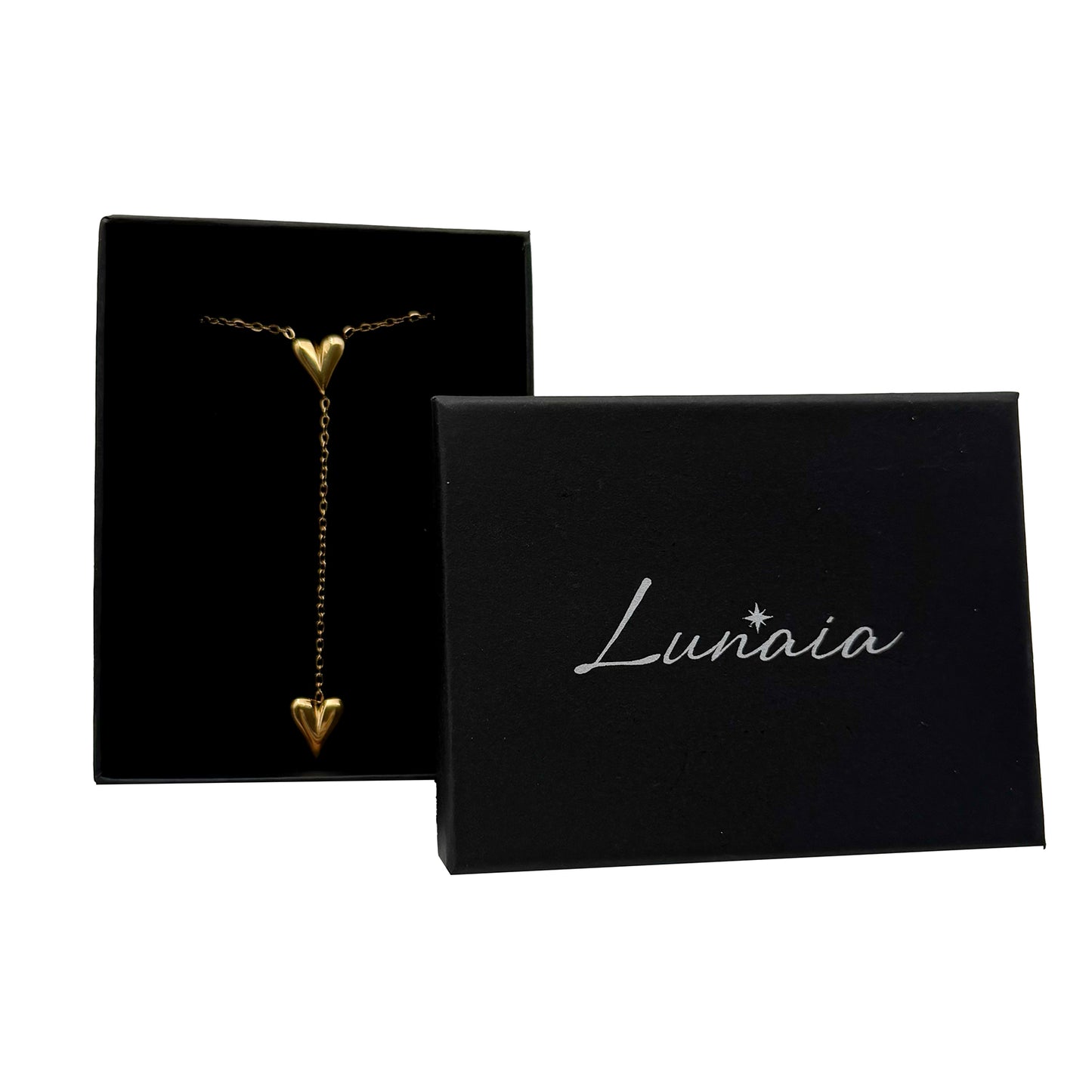 Cadena de Acero Inoxidable Chapado en Oro 3 corazones