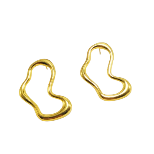 Pendiente Estilo Simple Acero inoxidable 304 Chapados En Oro De 18K