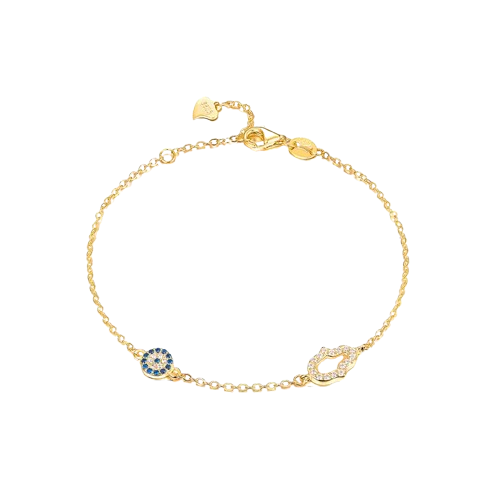 Pulsera Casual Clásico de Plata Chapado en Oro de 14K