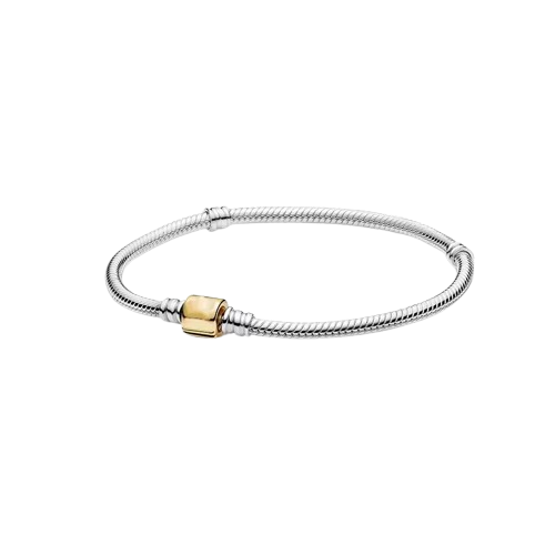 Pulsera para Charms de Plata de Ley .925 - Estilo toque Dorado