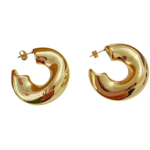 Pendientes Estilo IG en Acero Inoxidable - en Forma de C