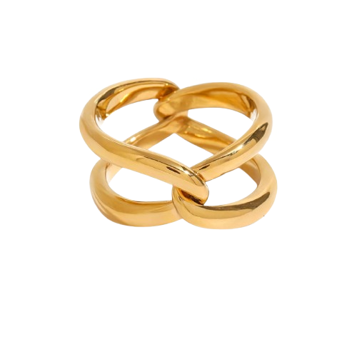 Anillo Estilo Lazos Dorados
