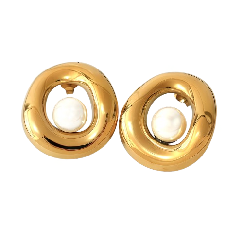 Pendientes Dorado estilo Piedra de Río